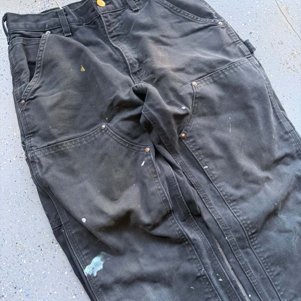 90s Faded Distressed Carhartt Double Knee Work Pants 30x30 - Picture 2 of 8